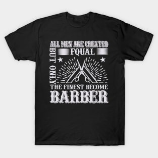 Barber Design All Men Are 62 T-Shirt